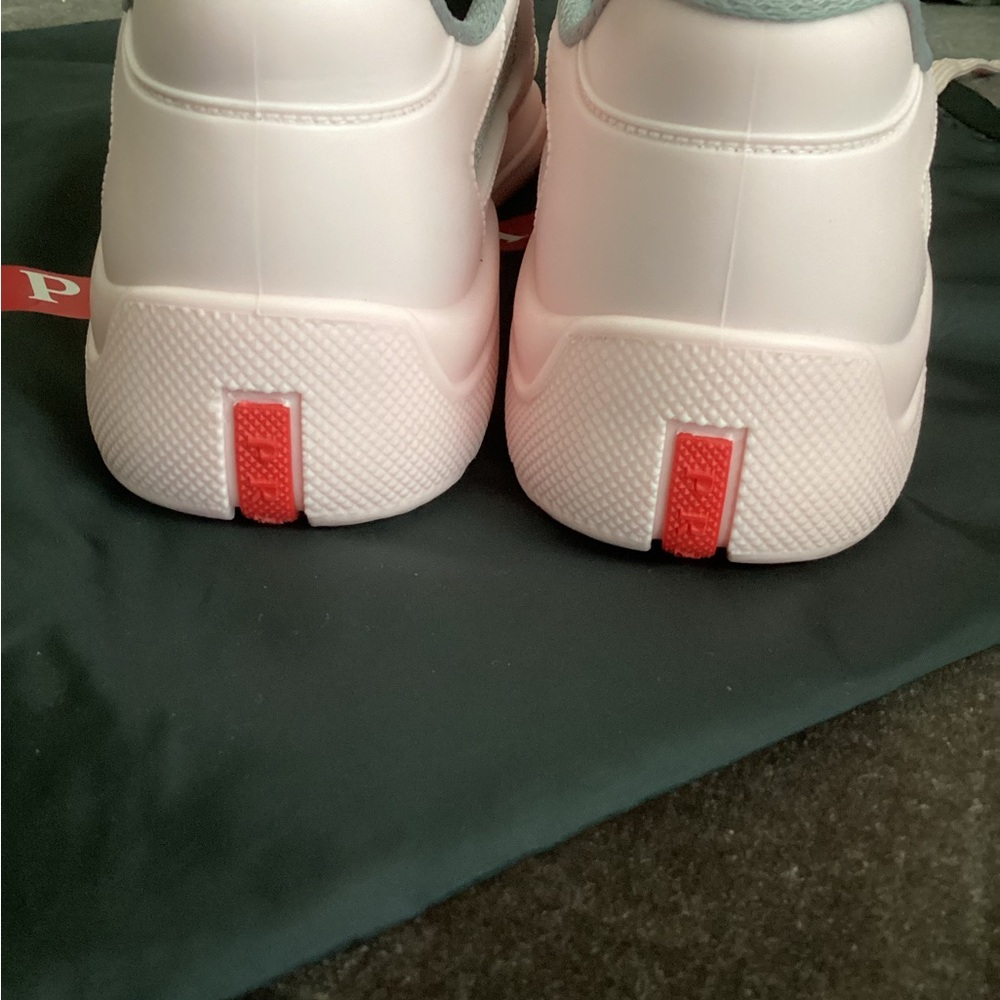 Prada Women's Pastel Pink and Silver Sneakers (soft rubber) - Picture 10 of 16